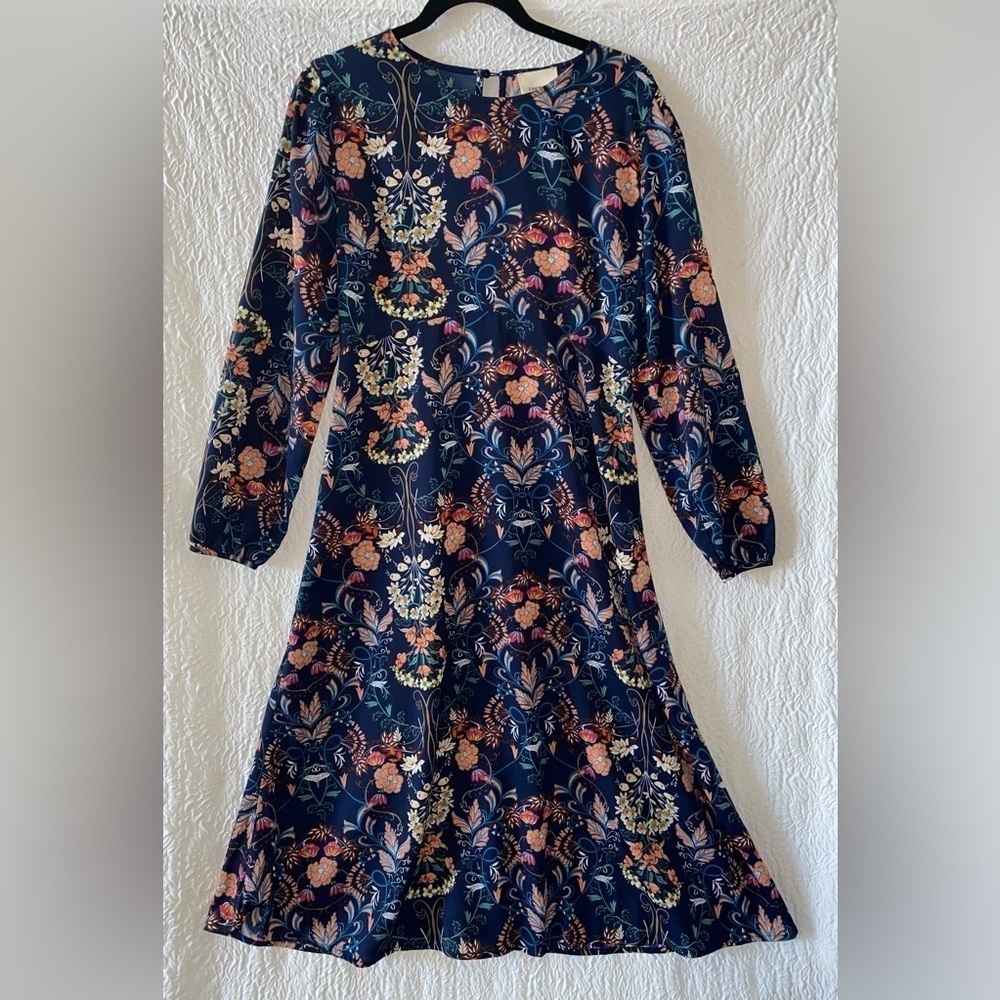 I. Madeline Garden Splendor Floral Print Long Sleeve Midi Dress - Picture 3 of 9